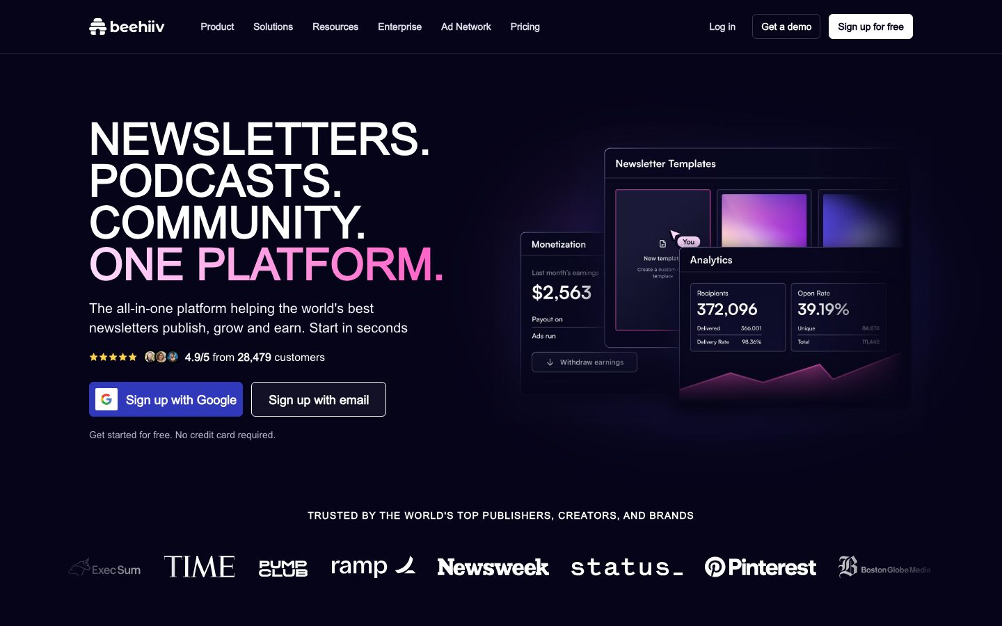 Beehiiv screenshot 1
