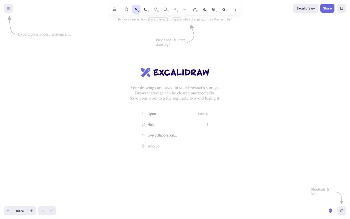 Excalidraw screenshot 1